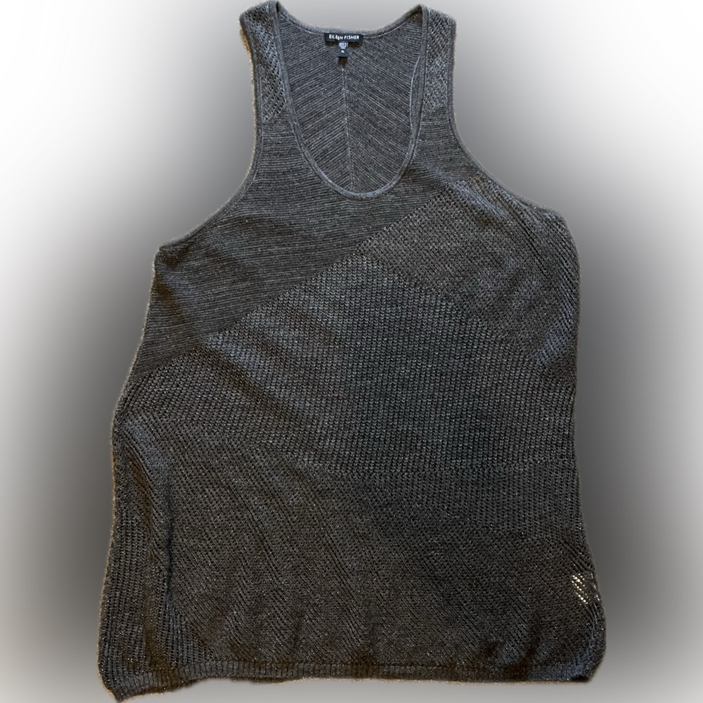 Eileen Fisher Metallic Sleeveless Wool Sweater size XL - Picture 4 of 11